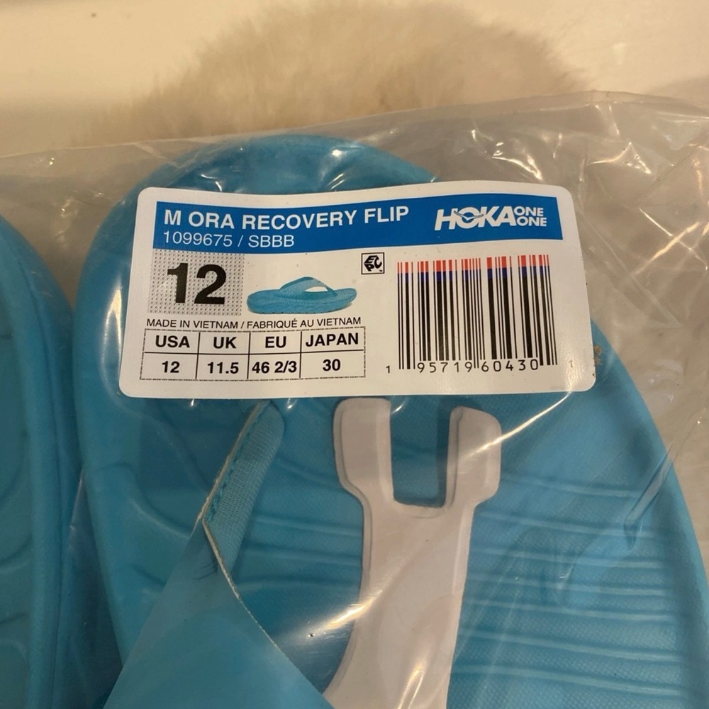 NWT Men’s Size 12 Hoka One Ora Recovery Flip Flop  Blue/Bellwether Blue - Picture 4 of 4